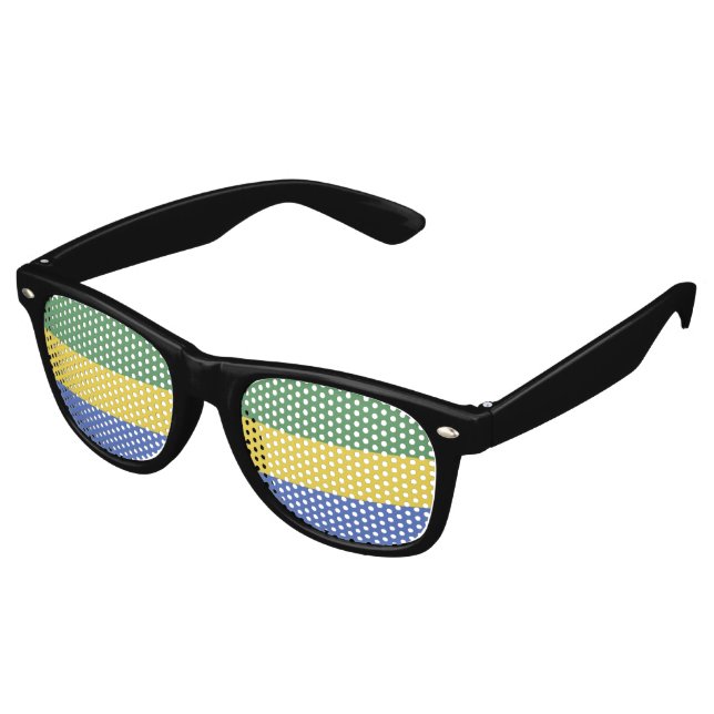 Gabon flag retro sunglasses (Angled)