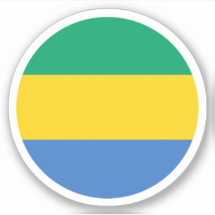 Gabon Flag Round Sticker