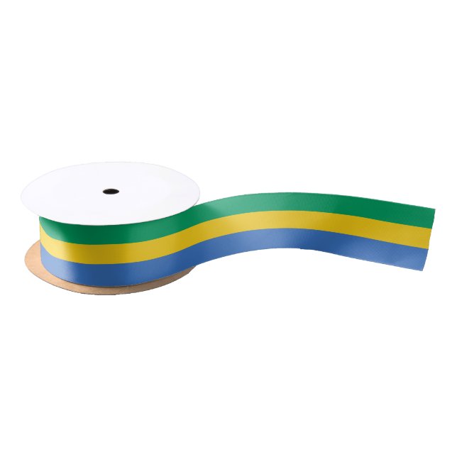Gabon Flag Satin Ribbon (Spool)