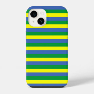gabon flag stripes country symbol green blue yello iPhone 14 case