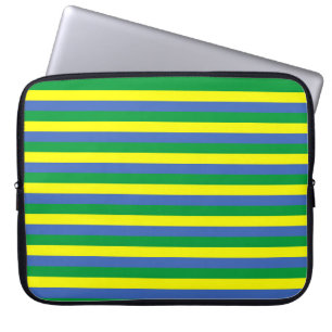 gabon flag stripes country symbol green blue yello laptop sleeve