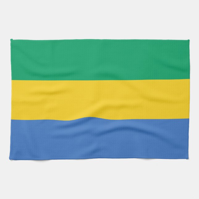 Gabon Flag Tea Towel (Horizontal)