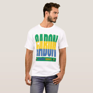Gabon Flag Text Design T-Shirt