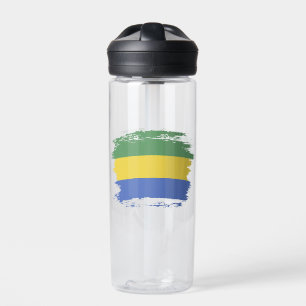 Gabon flag water bottle