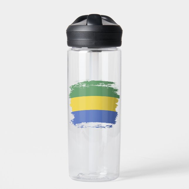 Gabon flag water bottle (Front)