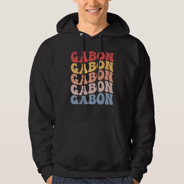Gabon Groovy Retro Gabonese Hoodie (Front)
