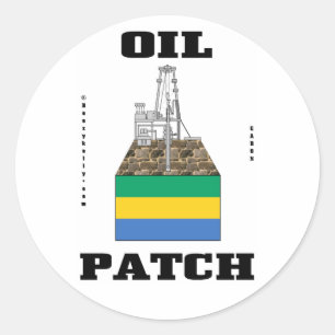 Gabon Oil Field Sticker,Rabi,Kounga,Oil,Gas,Rig Classic Round Sticker