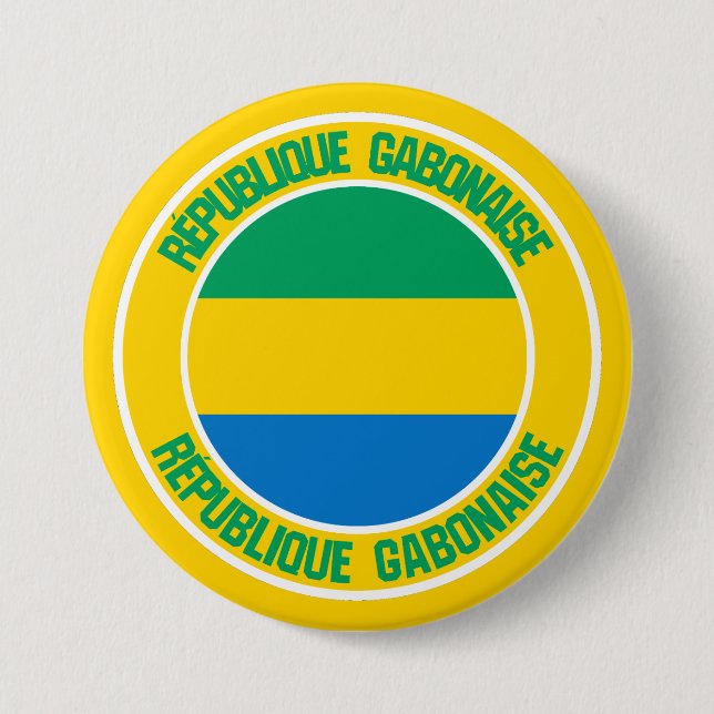 Gabon Round Emblem 7.5 Cm Round Badge (Front)