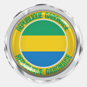 Gabon Round Emblem Classic Round Sticker