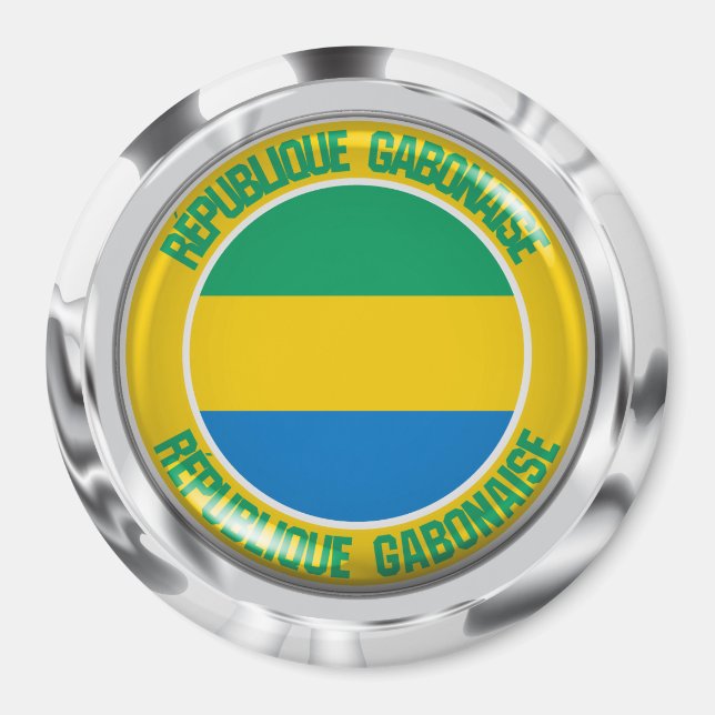 Gabon Round Emblem Magnet (Front)