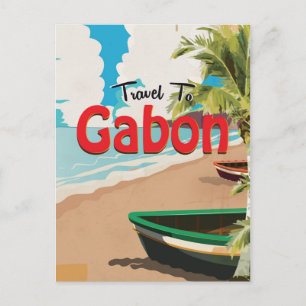 Gabon vintage travel poster postcard