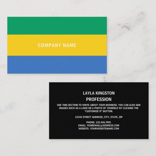 Gabonese Flag, Flag of Gabon Business Card (Front/Back)