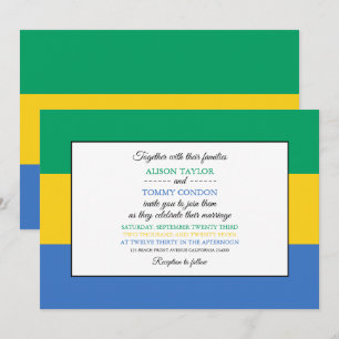 Gabonese Flag, Flag of Gabon Wedding Invitation