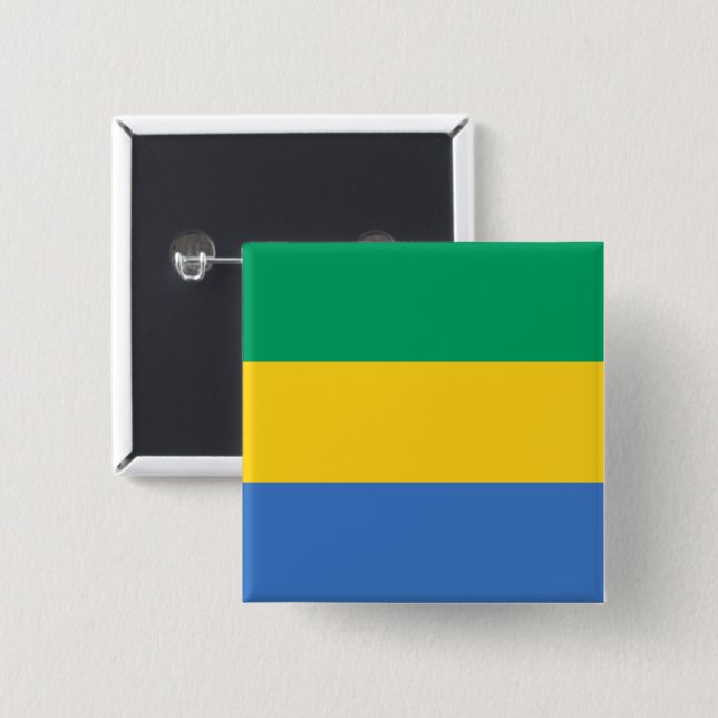 Gabonese Flag (Gabon) 15 Cm Square Badge (Front & Back)
