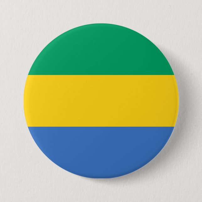 Gabonese Flag (Gabon) 7.5 Cm Round Badge (Front)