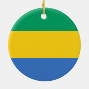 Gabonese Flag (Gabon) Ceramic Ornament