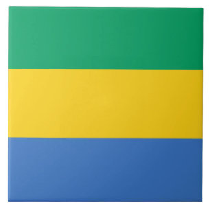 Gabonese Flag (Gabon) Ceramic Tile
