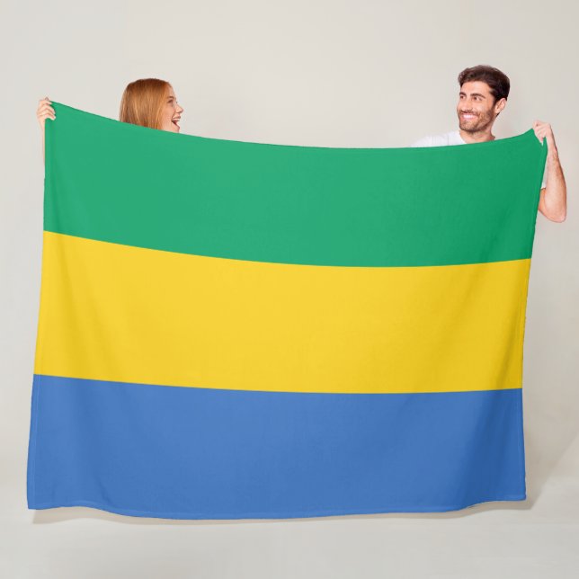 Gabonese Flag (Gabon) Fleece Blanket (In Situ)