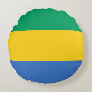 Gabonese Flag (Gabon) Round Cushion