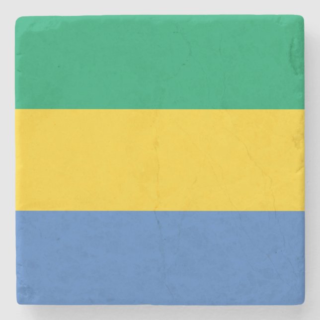 Gabonese Flag (Gabon) Stone Coaster (Front)