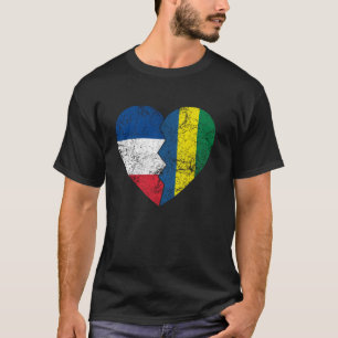 Gabonese French Flags Heart France Gabon Roots Vi T-Shirt