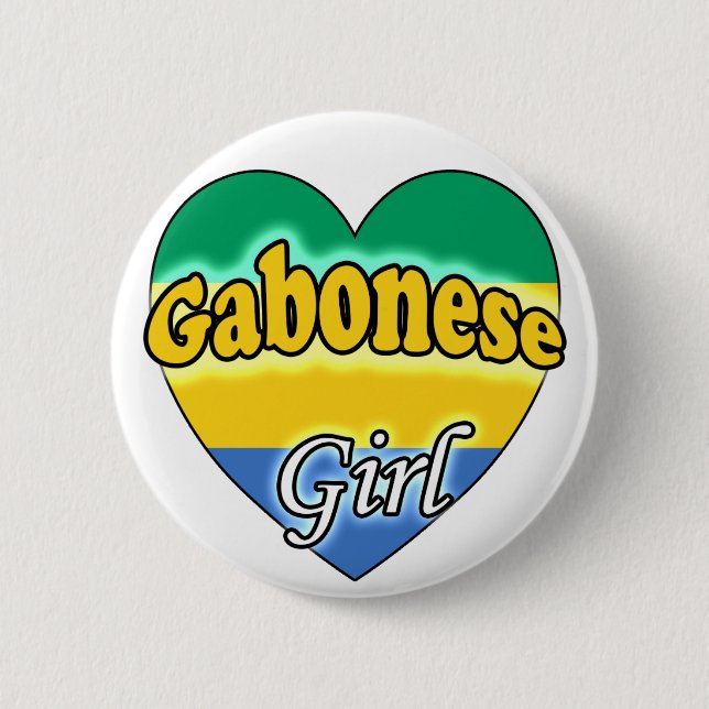 Gabonese Girl 6 Cm Round Badge (Front)