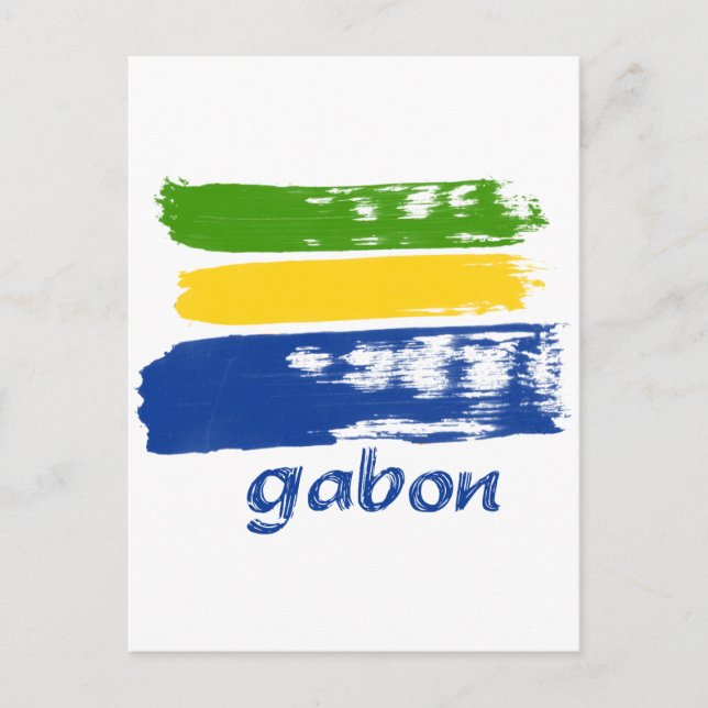 Gabonese grunge flag postcard (Front)