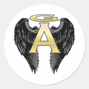 Gabriel Angel Design Wings Logo Classic Round Sticker
