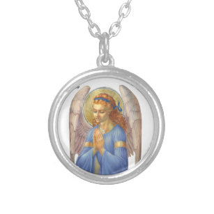 Gabriel Guardian angel Archangel Mary Silver Plated Necklace