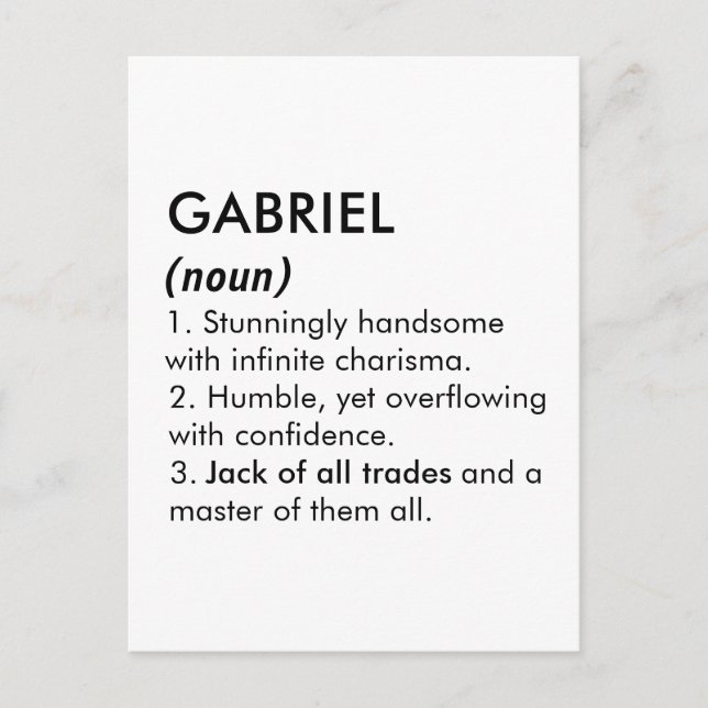 Gabriel name, Editable name, Custom name Postcard (Front)