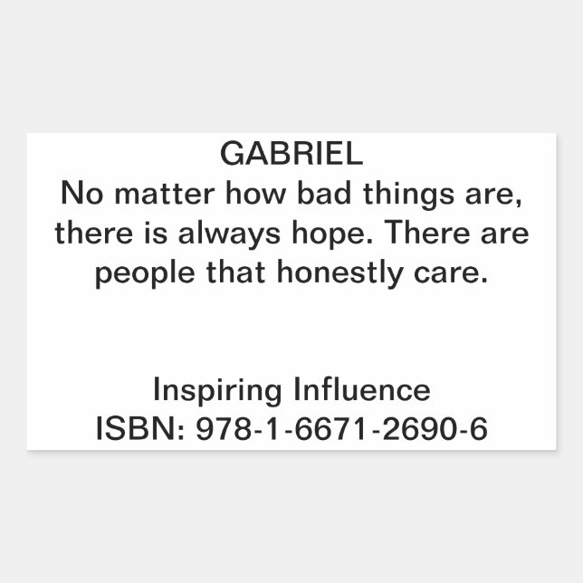 Gabriel Quote in "Inspiring Influence"  Rectangular Sticker (Front)