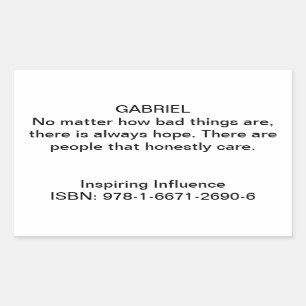Gabriel Quote in "Inspiring Influence" Rectangular Sticker