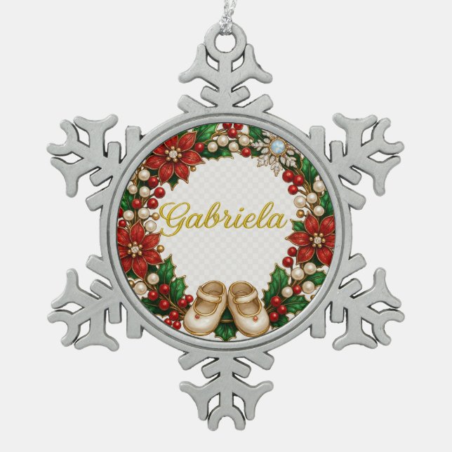 Gabriela Baby’s First Christmas Keepsake Ornament (Front)