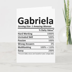 Gabriela Nutrition Personalised Name Funny Christm Card