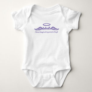 Gabriella girls name & meaning angel wings purple baby bodysuit