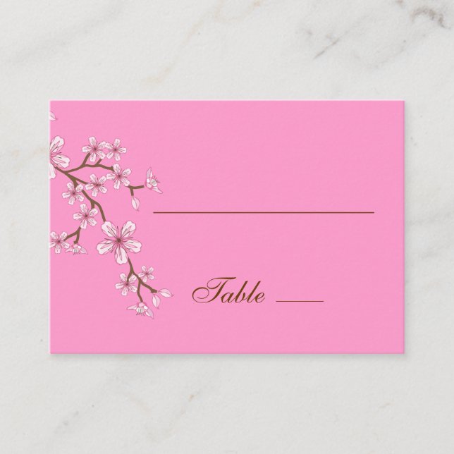 Gabriella Pink Blossoms Place Card (Front)