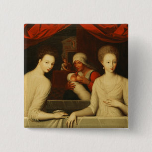 Gabrielle d'Estrees and her sister 15 Cm Square Badge