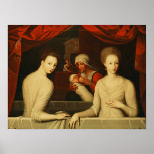 Gabrielle d'Estrees  and her sister Poster