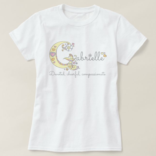 Gabrielle girls name decorative custom meaning T-Shirt (Design Front)