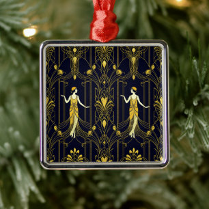 Gabsy gold and black decorative pattern metal ornament