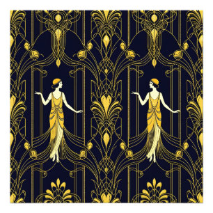 Gabsy gold and black decorative pattern photo print