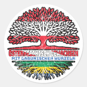 Gabun Gabunisch Österreichisch Baum Classic Round Sticker