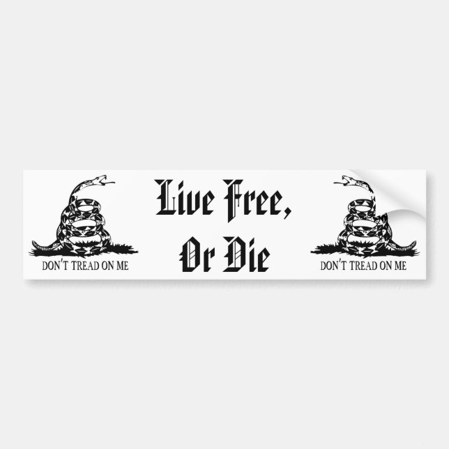 Gadsden - Don't Tread on Me, Live Free or Die Bumper Sticker (Front)