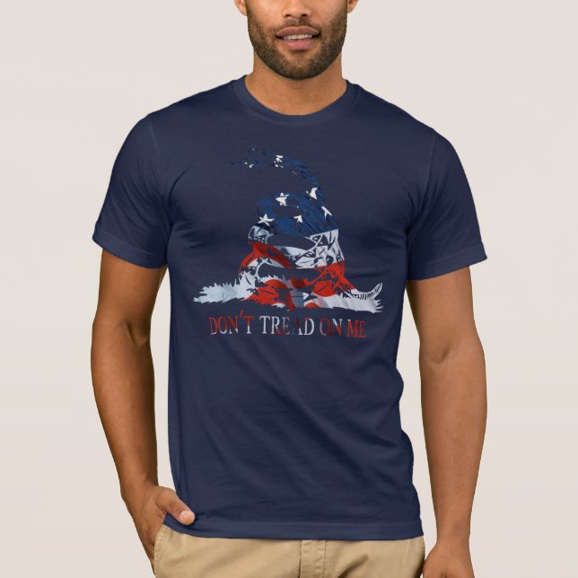Gadsden - Don't Tread on Me Red, White and Blue T-Shirt (Front)