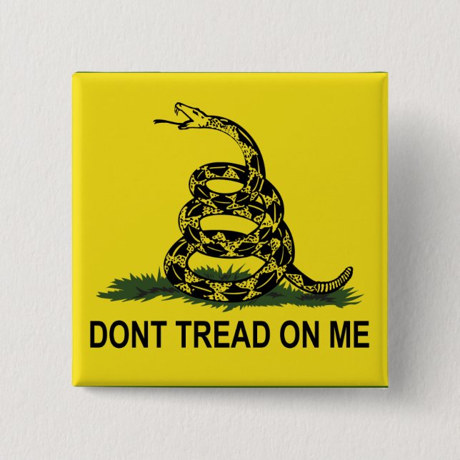 Gadsden Flag Dont Tread On Me 15 Cm Square Badge (Front)