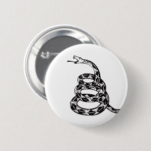 Gadsden Flag Don't Tread on Me Black and White 6 Cm Round Badge