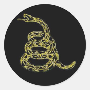 Gadsden Flag , Dont Tread On Me,  Black Sticker