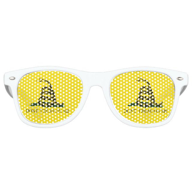 Gadsden Flag - Don't Tread On Me -  Coiled Snake Retro Sunglasses (Front)