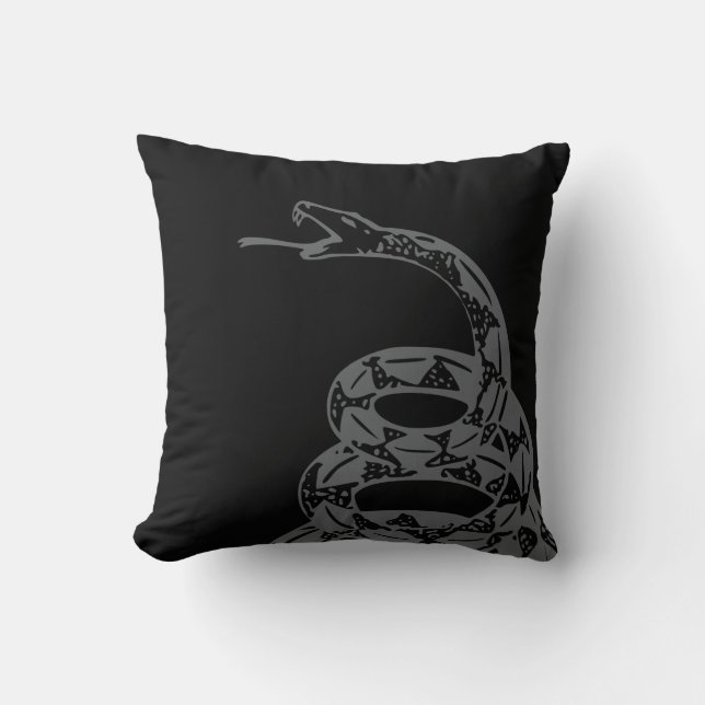 Gadsden Flag Don't Tread on Me Grey Cushion (Front)