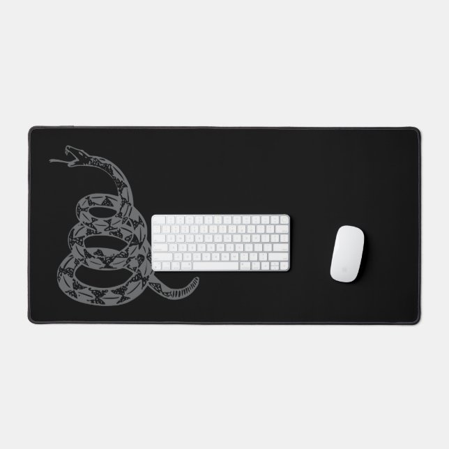 Gadsden Flag Don't Tread on Me Grey Desk Mat (Keyboard & Mouse)